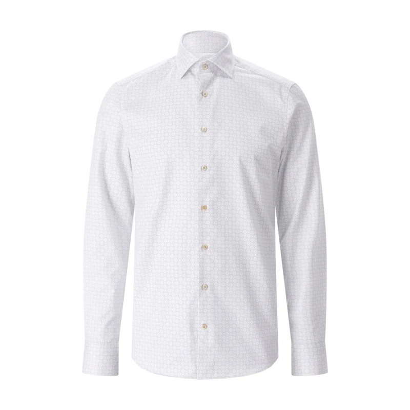 STENSTRÖMS Overhemd Slimline Hemd mit Muster Hellblau