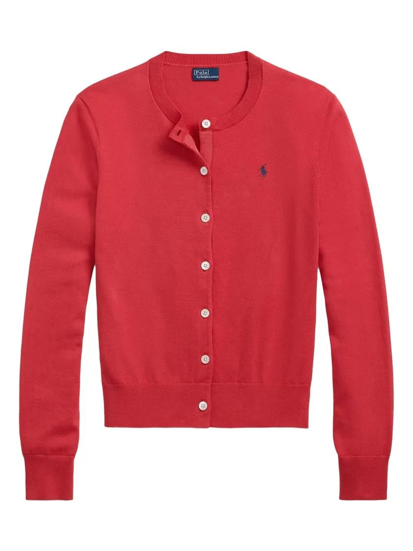 Thumbnail - Polo Ralph Lauren - Classic Button-Down Cardigan With Subtle Logo - Größe XS - rot