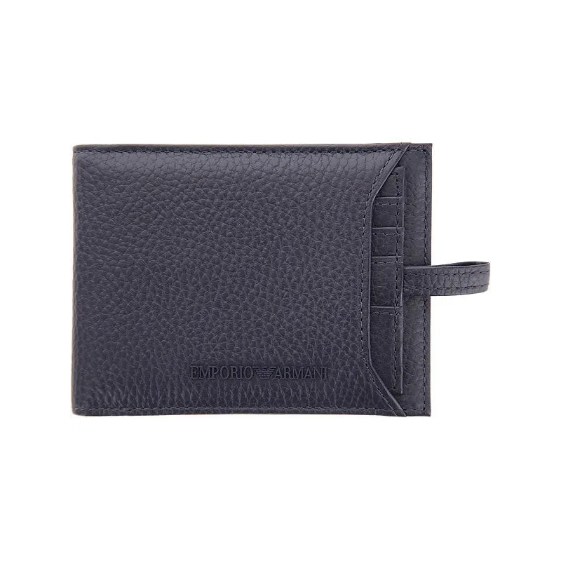 Emporio Armani Geldbörse Textured Leather Bi-Fold Wallet Grey