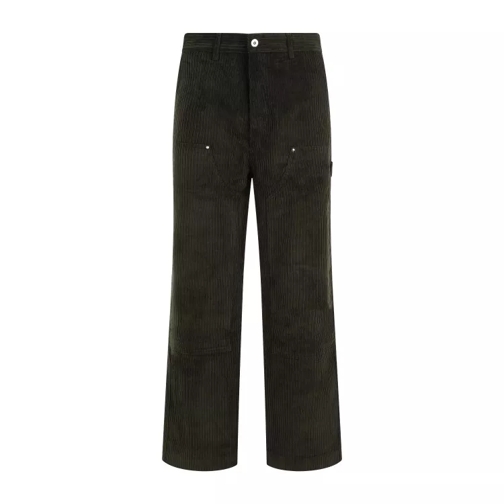 Drôle De Monsieur Le Pantalon Charpentier Corduroy Kaki Cotton Pants Black 