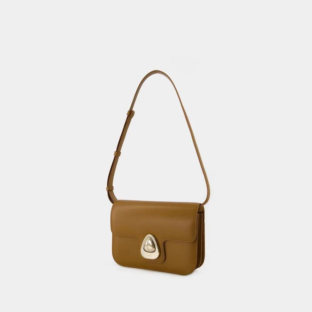 A.P.C. Hobo bags Astra Small Crossbody Leather Brown in bruin