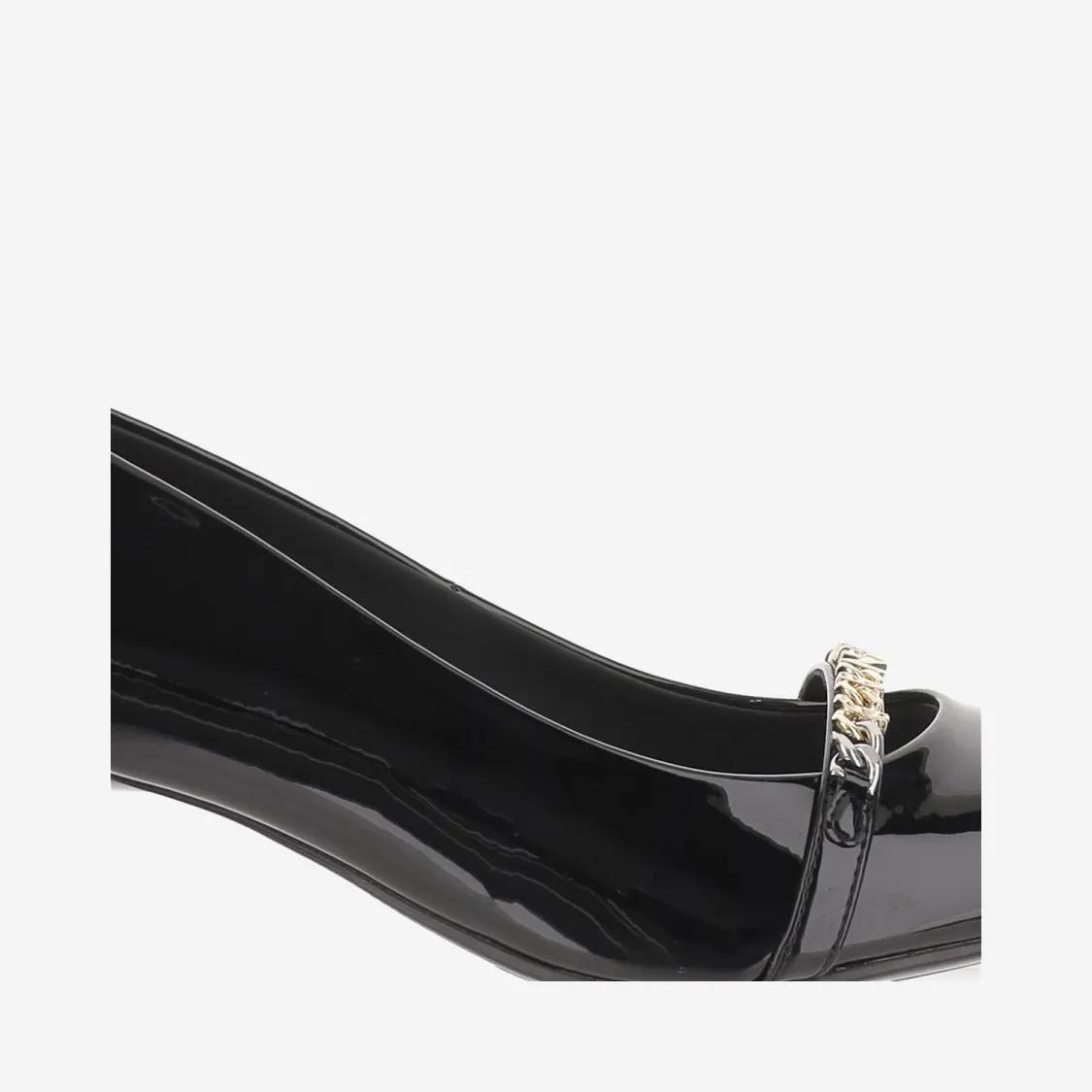 Thumbnail - Pinko Sandalen - Glossy Leather Pump With Pointed Toe And Logo Chai - Gr. 39 (EU) - in Schwarz - für Damen