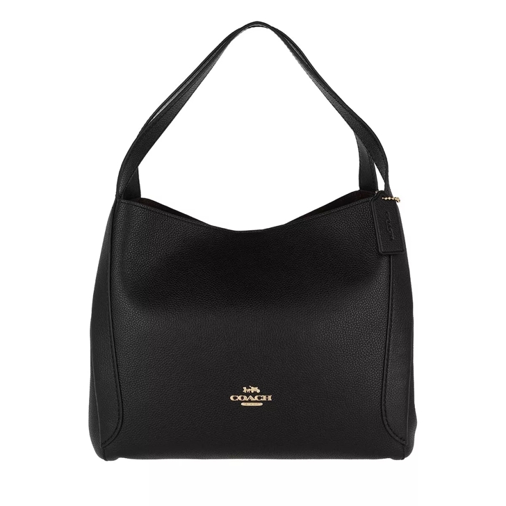 Coach Polished Pebble Leather Hadley Hobo Black Hobo Bag