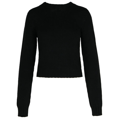 Palm Angels Dark Grey Merino Wool Blend Sweater Black Tröja