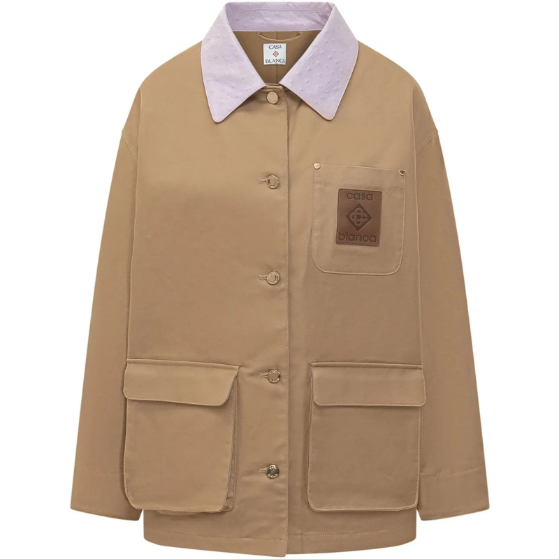 Casablanca Veste de transition Giacca con Colletto e Tasche Frontali beige