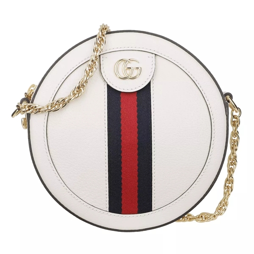 Gucci Ophidia Mini Round Shoulder Bag Leather White Canteen Bag