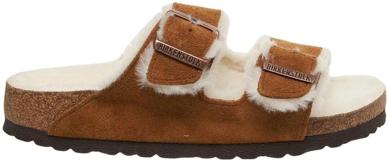 Birkenstock Sandalen - Sandals 'Arizona Shearling' - Gr. 40 (EU) - in Braun - für Damen