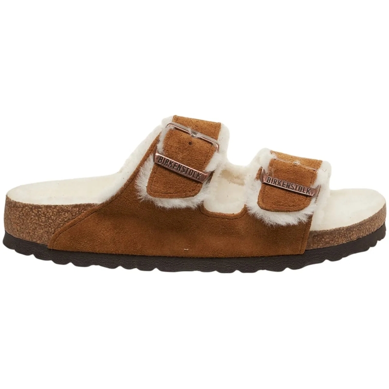 Birkenstock Sandalen Sandals 'Arizona Shearling' braun