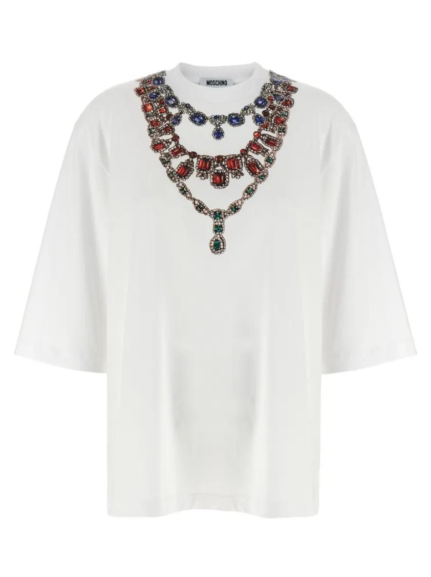 Thumbnail - Moschino - Jewel Print T-Shirt - Größe S - weiß