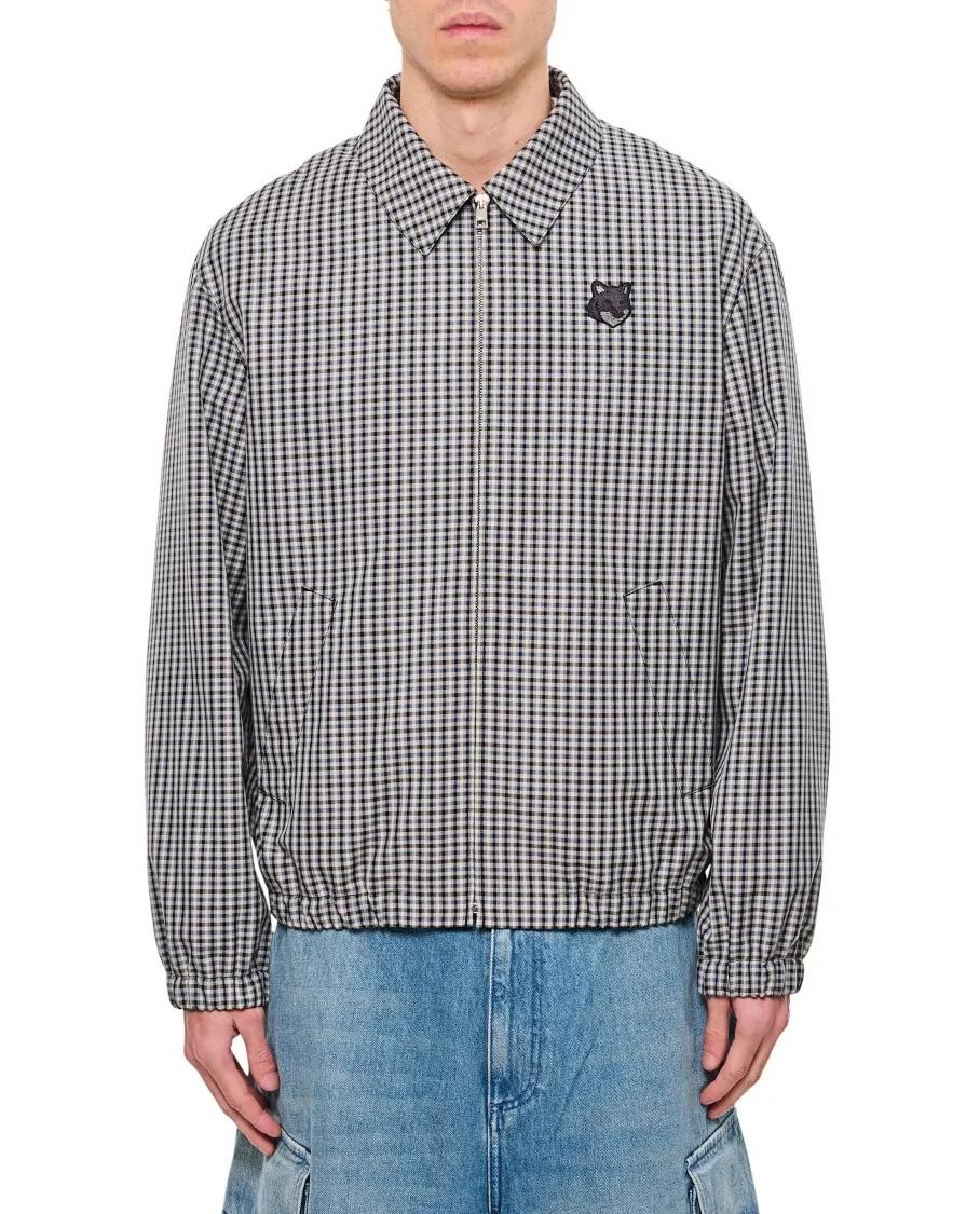 Thumbnail - Maison Kitsune - Cotton Plaid Zipper Jacket - Größe M - beige