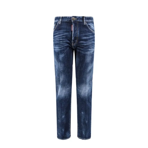 Dsquared2 Cotton Jeans With Iconic Back Patch Blue Jeans