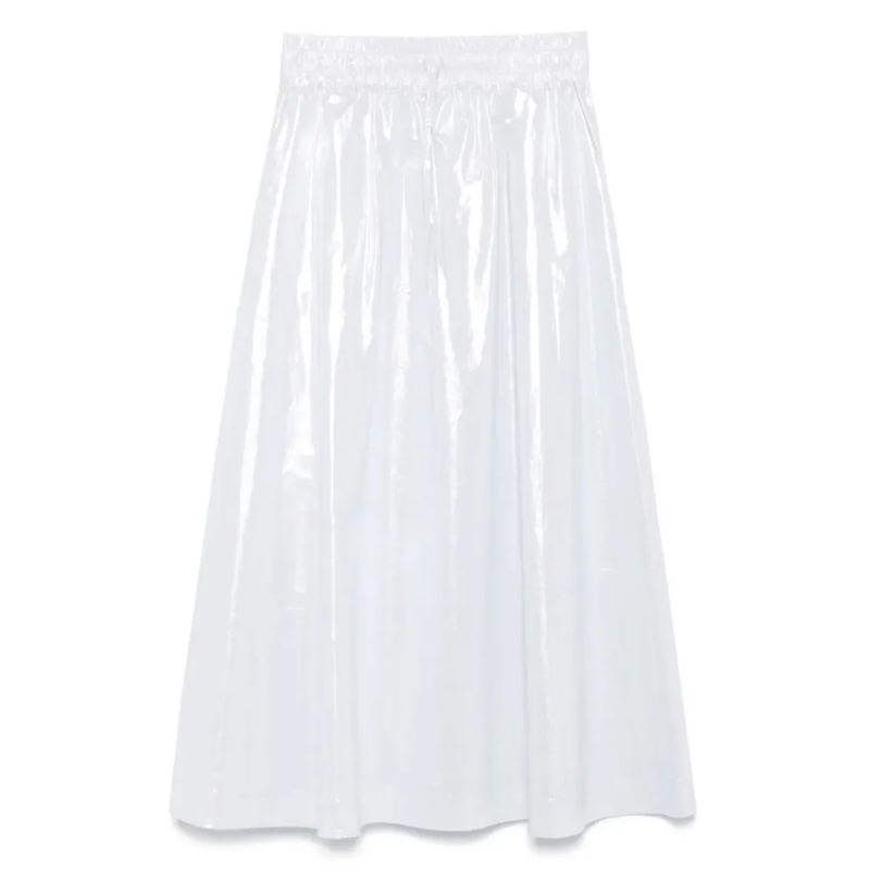 D. Exterior Minirok Smooth Silhouette Skirt With Subtle Texture White