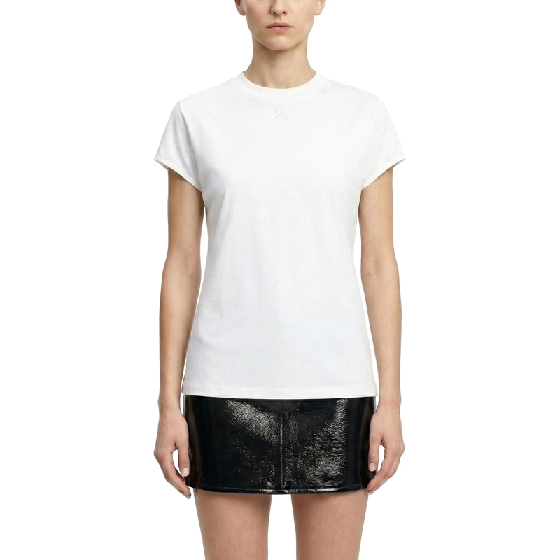 Courrèges Chemisier T-Shirt mit Logo weiß(Image 2)