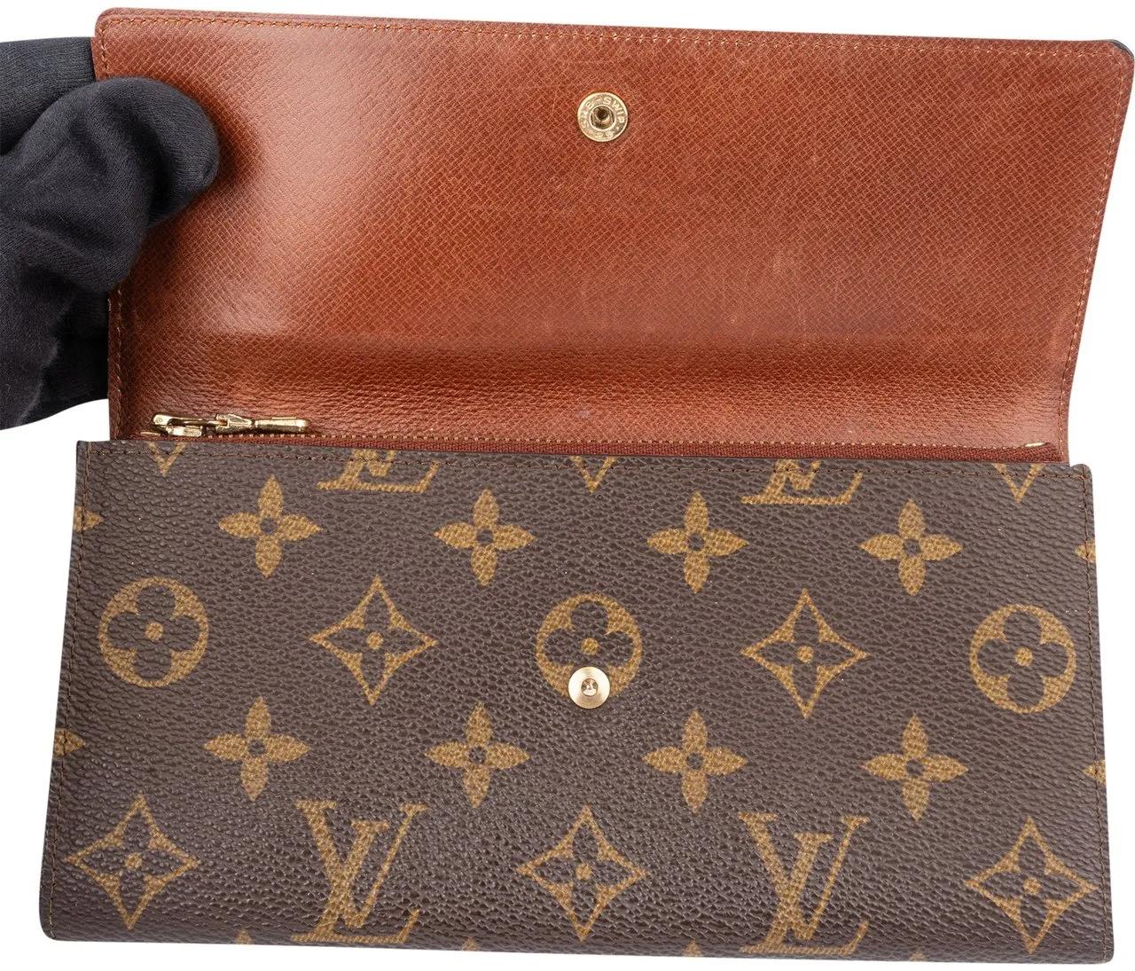 Thumbnail - Louis Vuitton Portemonnaie - Louis Vuitton Canvas Monogram Sarah Wallet - Gr. unisize - in Braun - für Damen