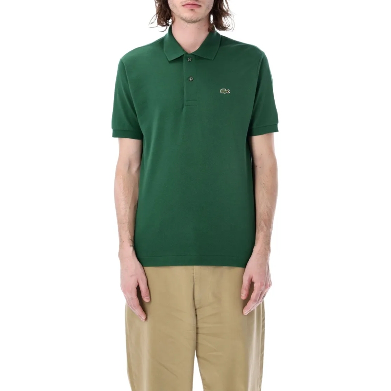 Lacoste Polo Timeless Cotton Piqué Polo With Iconic Crocodile E Green