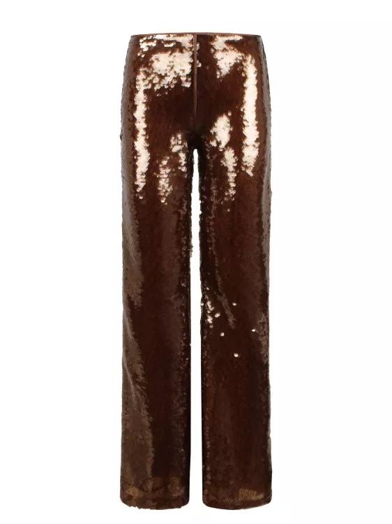 Alberta Ferretti - Sequins Flared Trousers - Größe 42 - brown