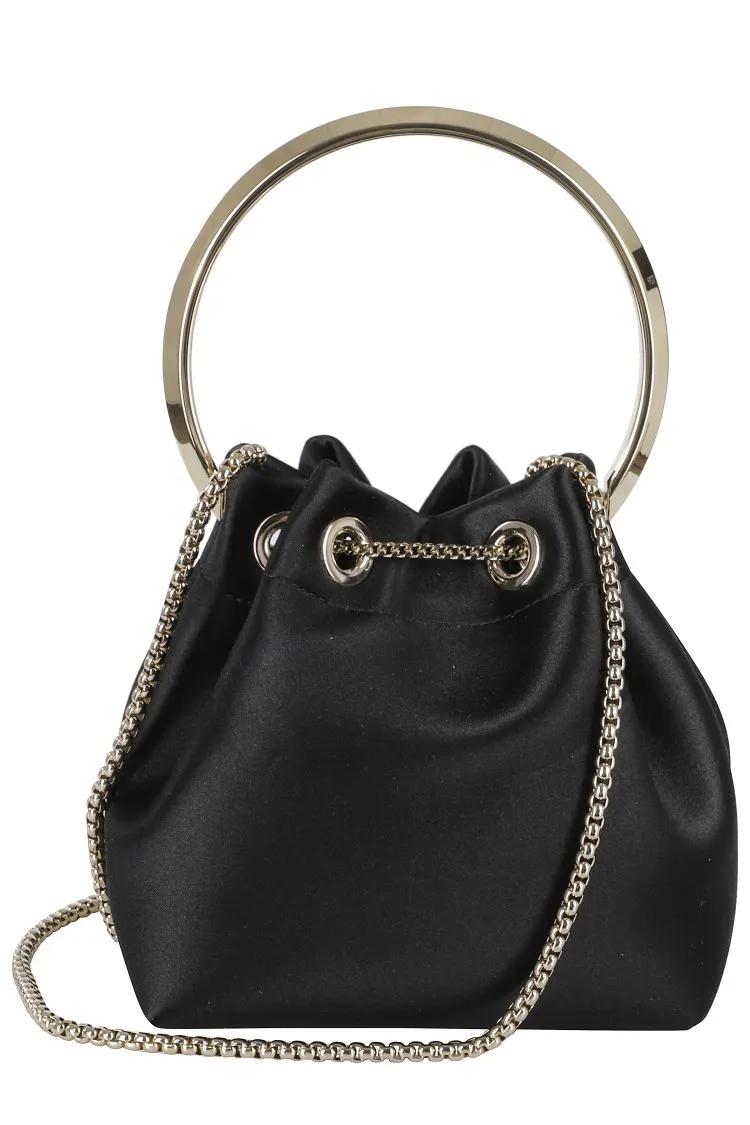 Jimmy Choo Bucket bags Satin Pearl Clousure in zwart