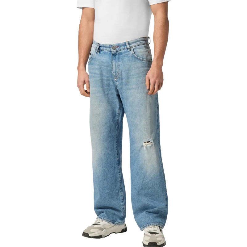 Philipp Plein Jeans Jeansshorts Signature blau(Image 3)