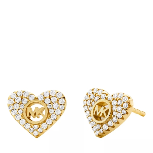Michael Kors Pavé Heart Stud Earring 14k Gold-Plated Sterling Silver Ohrstecker