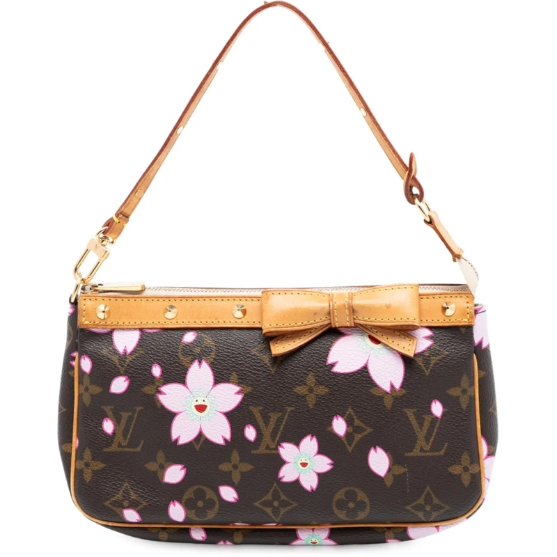 Louis Vuitton Schultertasche Takashi Murakami Monogram Cherry Blossom Pochette  braun