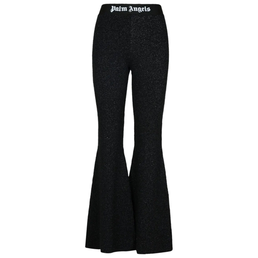 Palm Angels Black Wool Blend Leggings Black Leggings