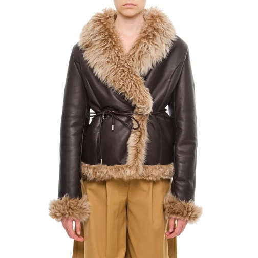 Saks Potts Moss Jacket Brown Jas in omgekeerd lam