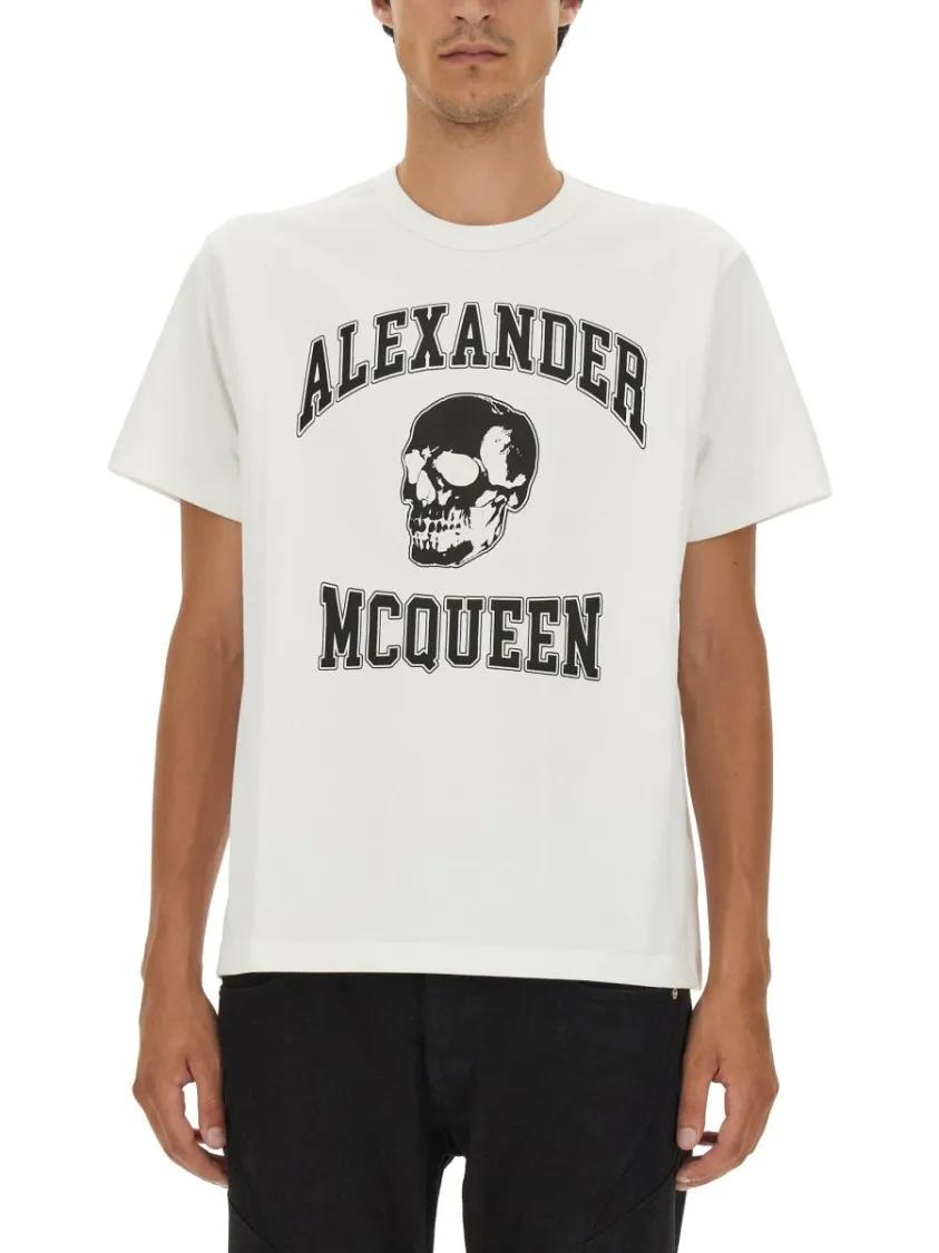 Thumbnail - Alexander McQueen - Skull Logo T-Shirt - Größe L - weiß