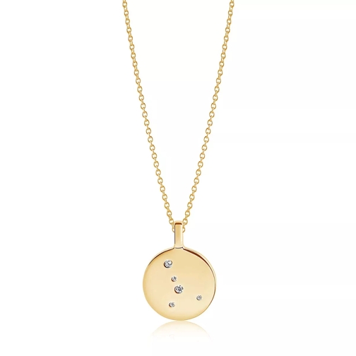 Sif Jakobs Jewellery Zodiaco Cancer Pendant White Zirconia 18K Gold Plated Mittellange Halskette