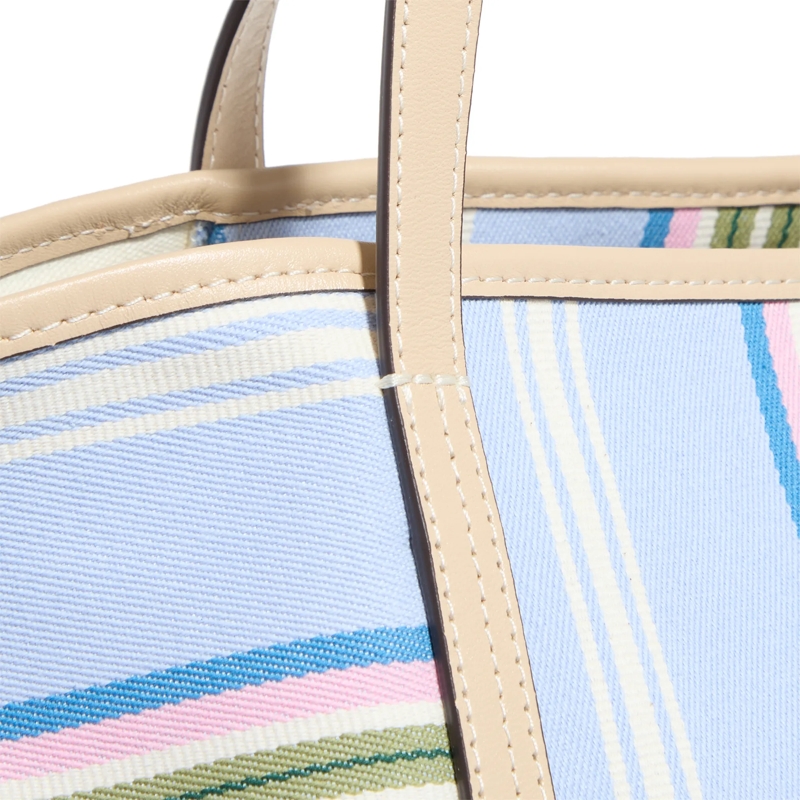 Lauren Ralph Lauren Shopper Emerie Tote Tote Large Carolina Stripe/Sand Dune(Image 4)