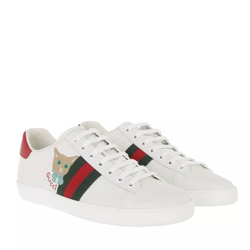 Gucci Ace Cat Sneakers Leather White Low-Top Sneaker