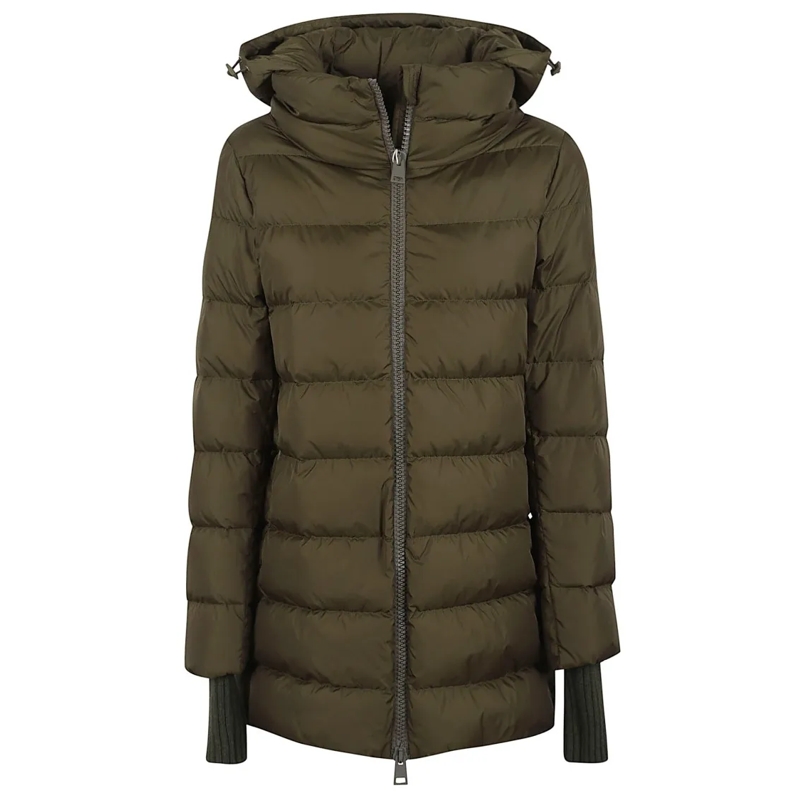Herno  Quilted Down Coat With Hood Green