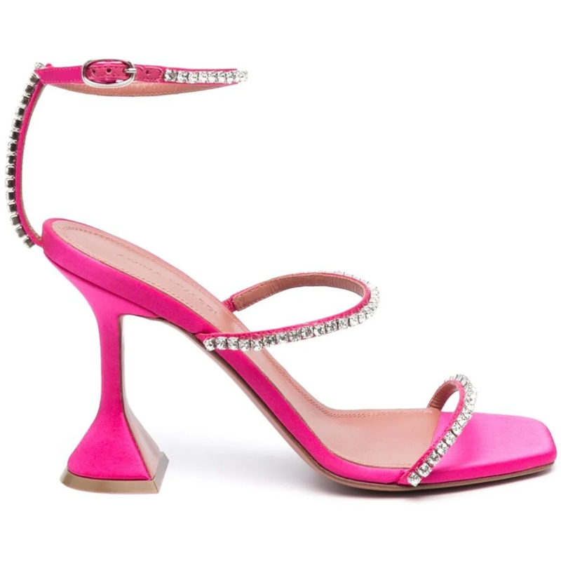 Amina Muaddi Sandalen Sandals Fuchsia rose