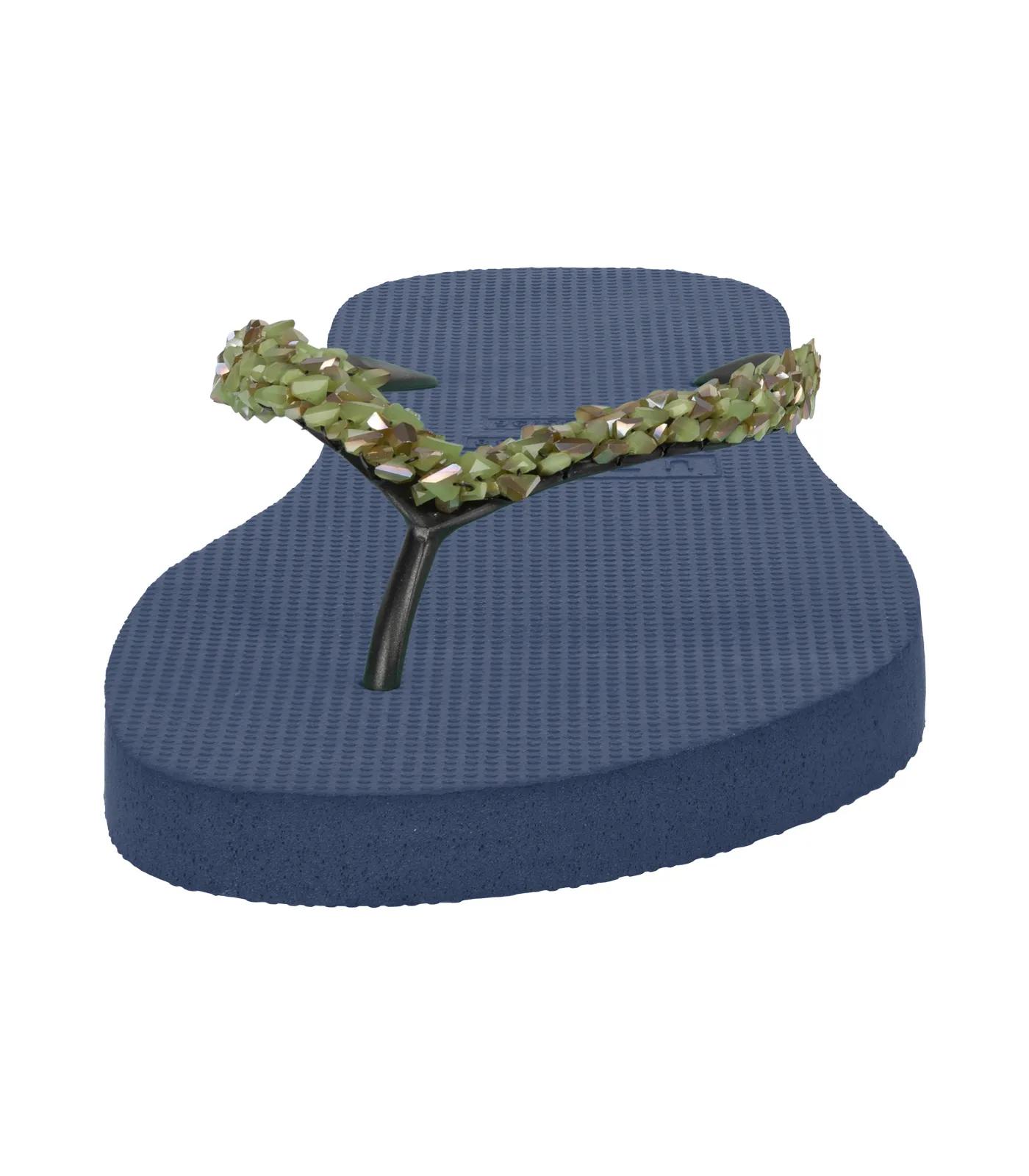 Thumbnail - UZURII Slipper & Pantoletten - platte hausschuhe Classic Aby Army Green - Gr. 37,5 (EU) - in Blau - für Damen
