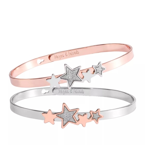 Megan & Friends Bangle Set Stars Silver/Rose Gold Bracelet