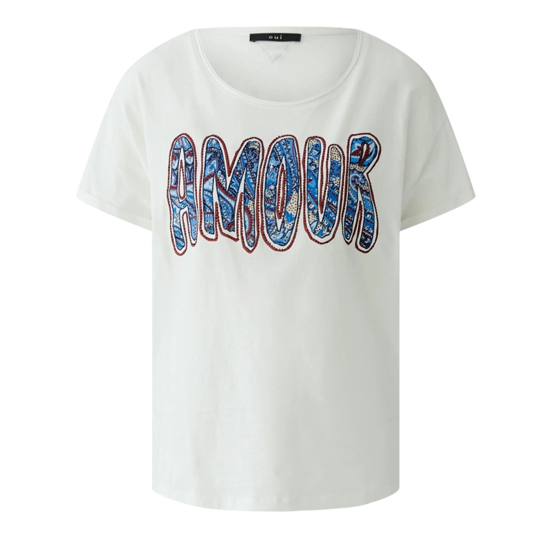 Oui T-Shirt T-Shirt offwhite