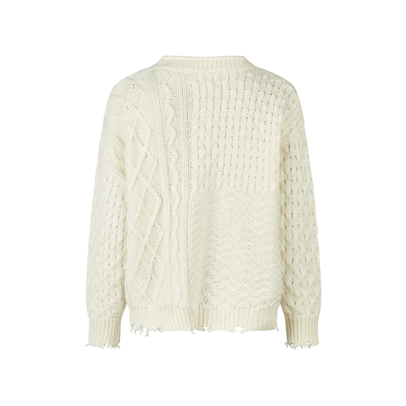 Marc Aurel Pullover Pullover- Strickfransen am Saum- überschnittene beige(Image 5)