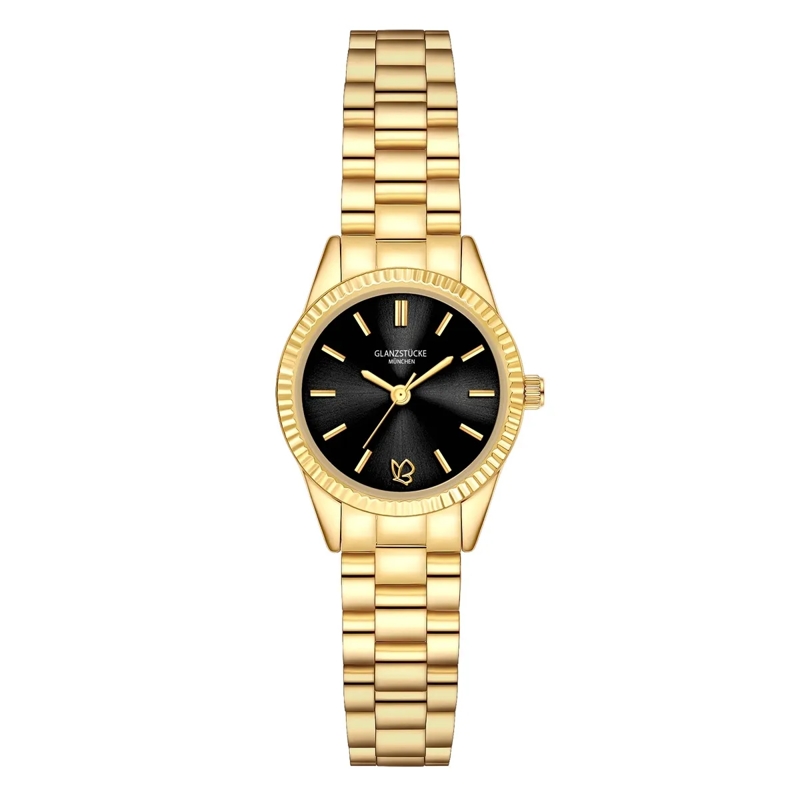 Glanzstücke München Automatikuhr Damen Armbanduhr Edelstahl gold