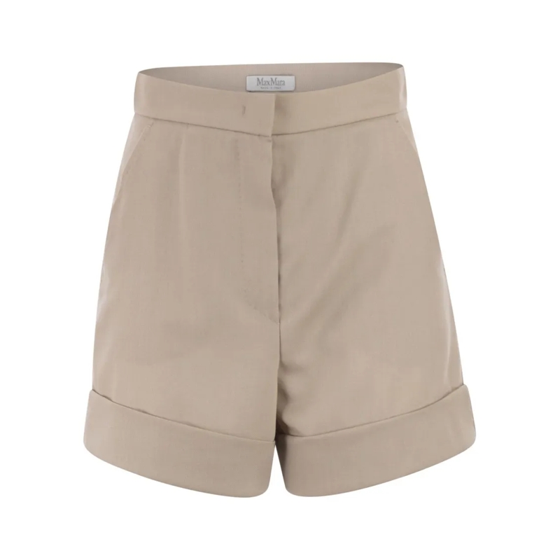 Max Mara Casual Shorts Mxmcelebre - Shorts In Wool, Mohair Neutrals