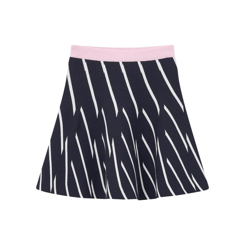 MSGM Minijupe Minirock mit Streifendesign dunkelblau