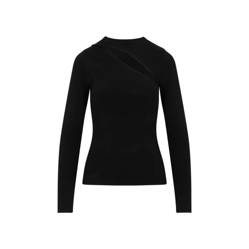 Victoria Beckham Black Asymmetric Cut-Out Top Black 