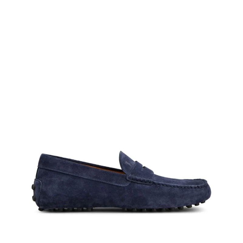 Tod's Loafer Moccasin-Style Blue Calfskin Flat Shoes Blue