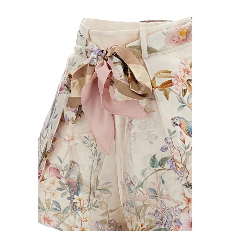 Zimmermann Legere Shorts Rebellion Tuck Shorts Neutrals(Image 3)