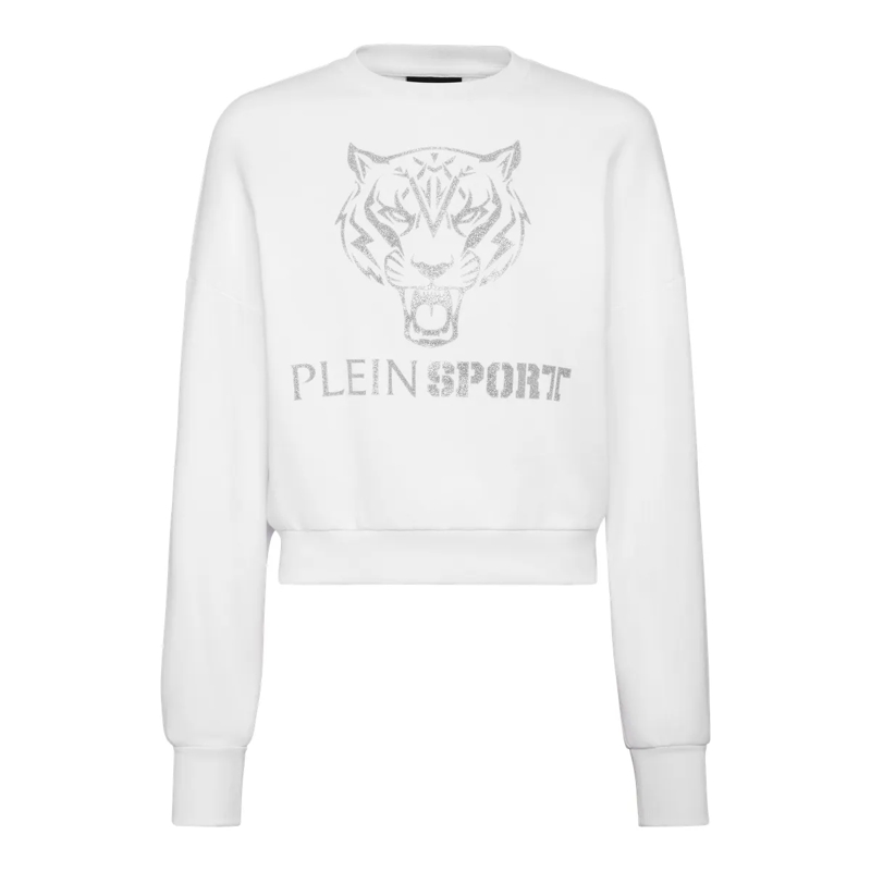 Plein Sport Top Sweatshirt Tiger weiss