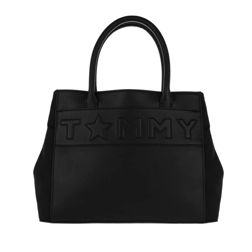 Tommy Hilfiger Logo Story Tote Black Satchel
