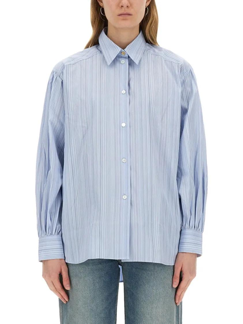 Thumbnail - Paul Smith - Blue Striped Shirt With Sleeves - Größe 44 - blau