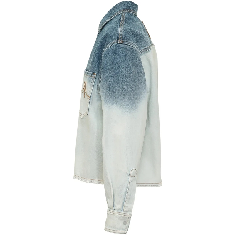 Marni Bluse Camicia Denim con Tasche Applicate e Sfumatura blau(Image 3)
