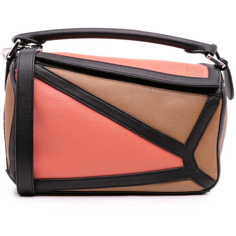 Loewe Schultertasche Small Calfskin Graphic Puzzle Satchel braun