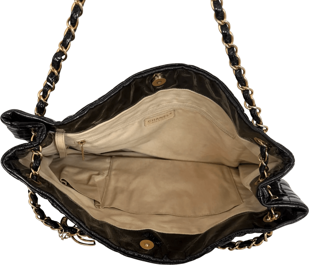 Thumbnail - Chanel Shopper - Chanel Puzzle Quilted Patent Tote Bag Black / very - Gr. unisize - in Schwarz - für Damen