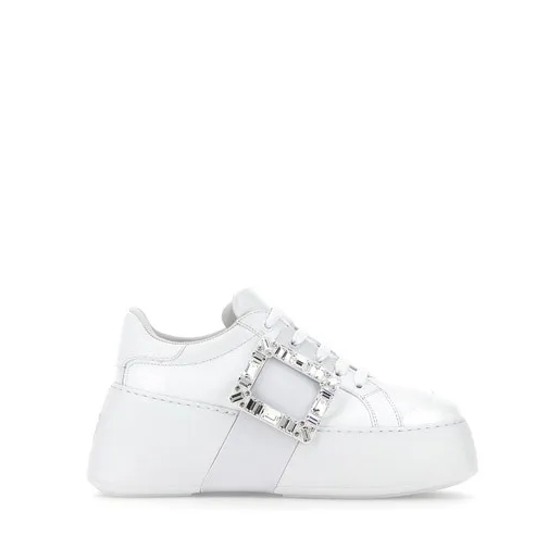 Roger Vivier White Sneakers With Chunky Sole And Crystal Buckle White sneaker basse