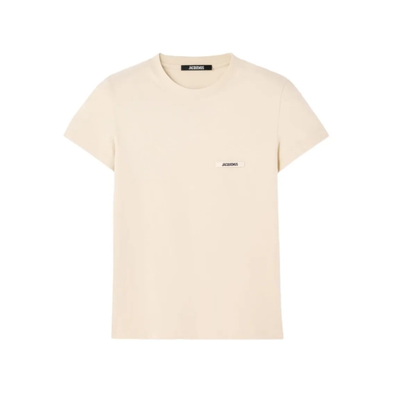 Jacquemus T-shirt Short-Sleeved Silk And Nylon Top Neutrals